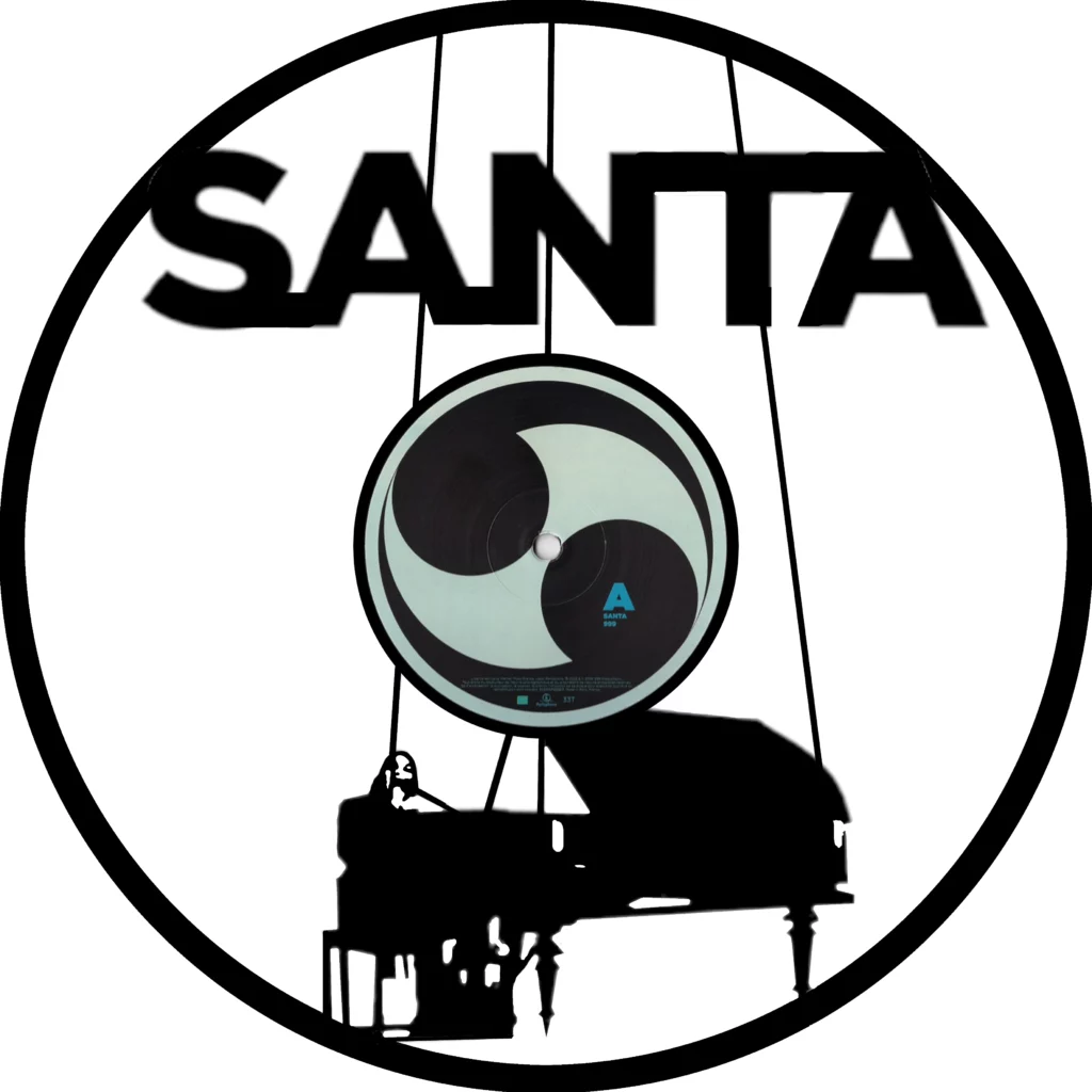 Vinyle décoratif SANTA découpé au laser, vue de face